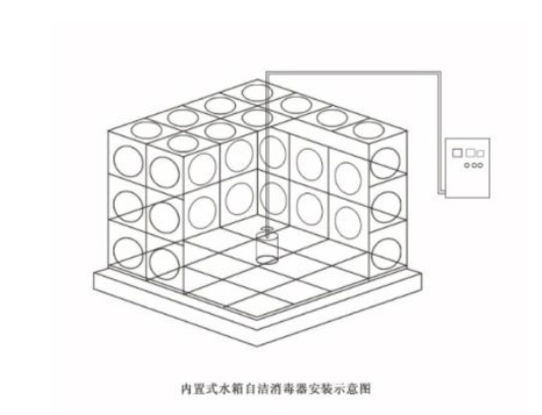 水箱臭氧自潔消毒器安裝示意圖